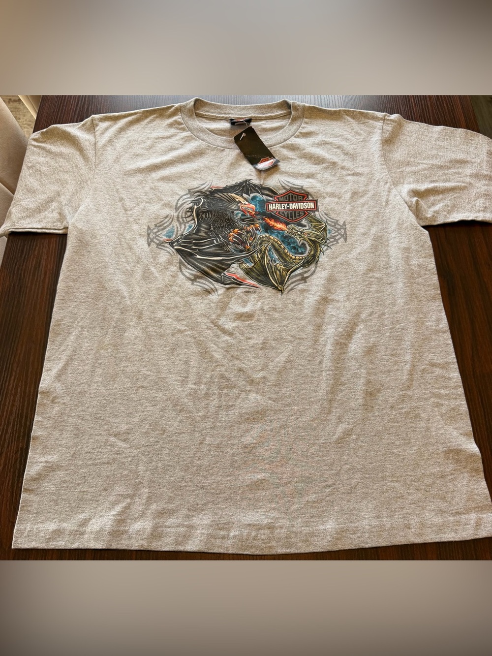 NWT Harley Davidson Mens Vintage 2005 Eagle vs Dragon T Shirt GA Made USA L